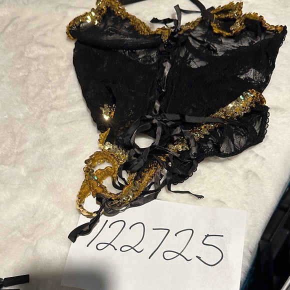 Frederick's of Hollywood Black and Gold Sequin Teddy - Picture 11 of 11